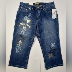 Paco Jeans Pants Womens Size 11 Denim 452 Ring Spun DK Stone Capri NWT $39.99